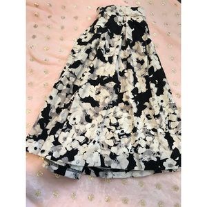 Black & White floral High Waisted Skirt